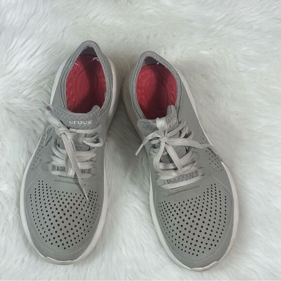 CROCS Gray Sneakers with Breathable Design - Picture 1 of 11